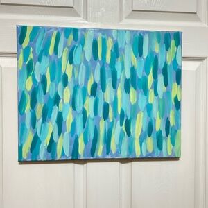 Abstract Blue and Green Canvas Art